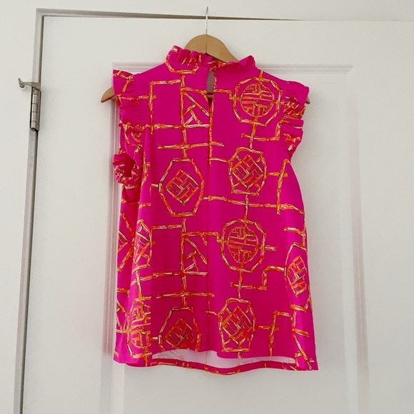 Jude Connally Miley Top Bamboo Lattice Spring Pink Apricot Jude Cloth - Picture 4 of 8